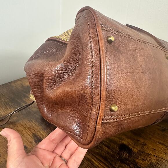 Vintage Chloe Paddington Leather & Tweed Satchel Bag Large Authentic - Picture 12 of 16